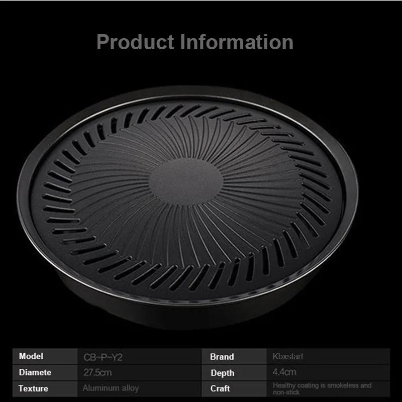 Korean Smokeless Barbecue Grill Pan Gas Non-Stick Gas