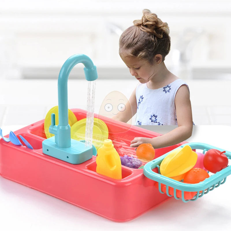 Toy Plastic Dish Wash Sink Children Simulation Pretend