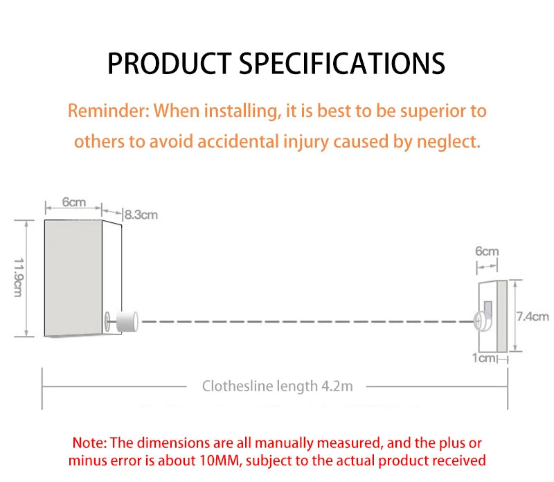 Punch-Free Retractable Clothesline Hotel Wall Hanging Clothes