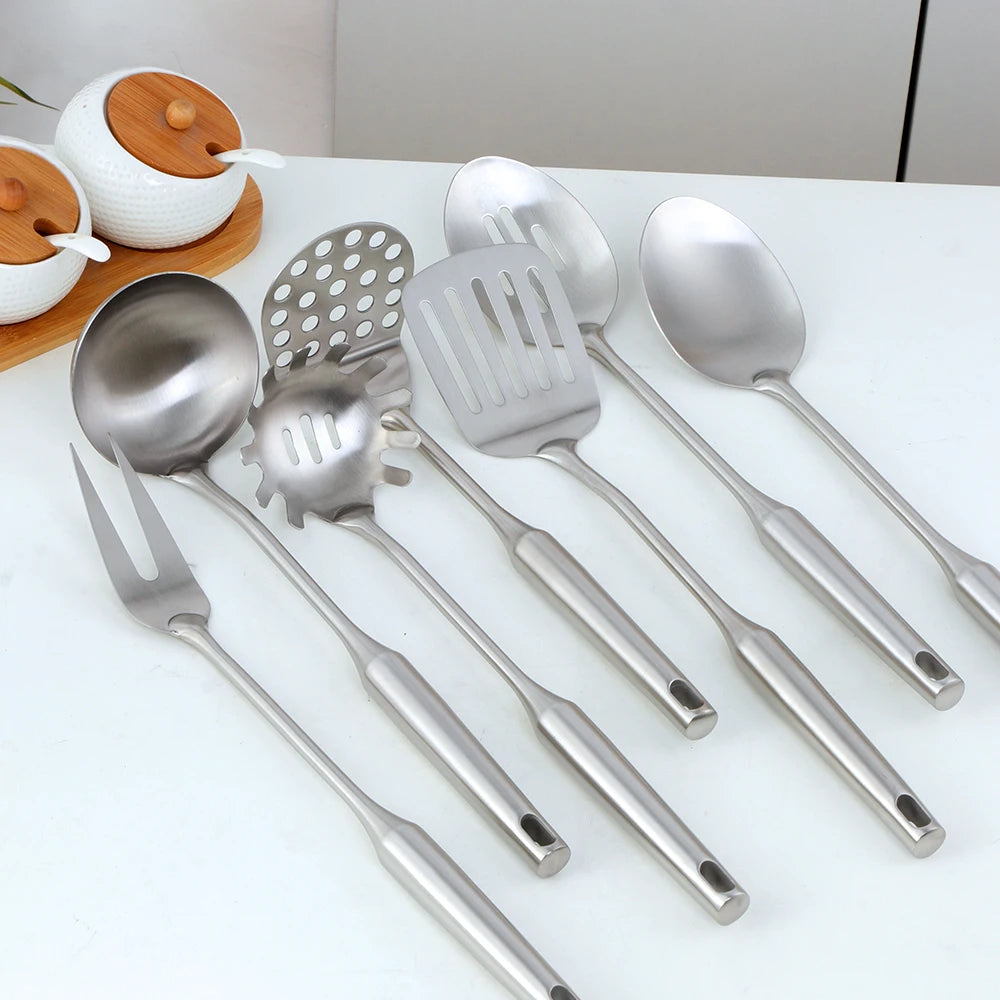 1/7/10pcs Utensils Cooking Stainless Steel Shovels Turner Ladle