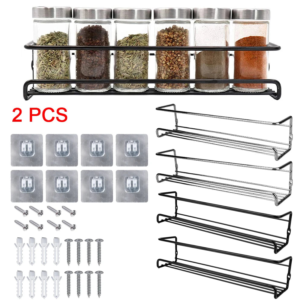 Organizer Metal Hanging Racks Restaurant Wall-Mounted Seasoning