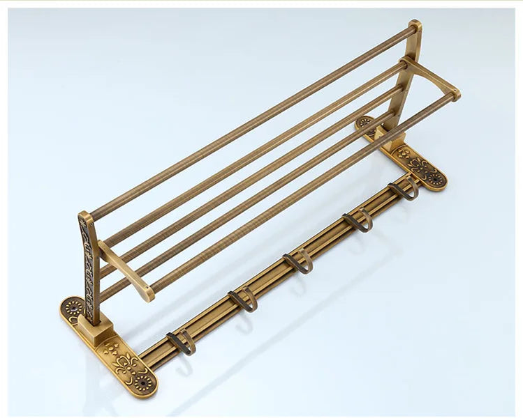 Tuqiu Bathroom Antique Bronze Carved Aluminum Bath Hardware
