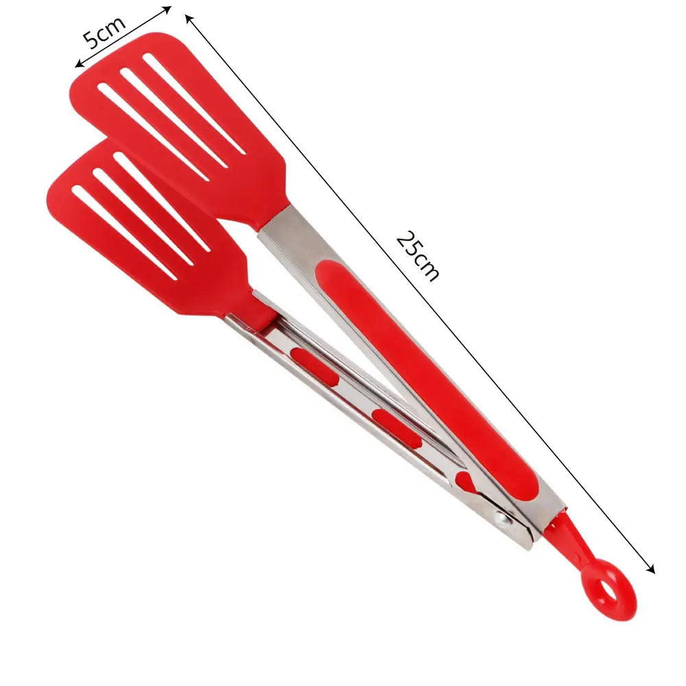 Cooking Non-Stick Tongs Pizza Bread Steak Clip Stainless
