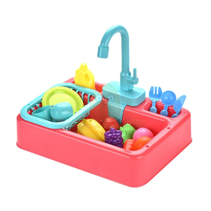 Toy Plastic Dish Wash Sink Children Simulation Pretend