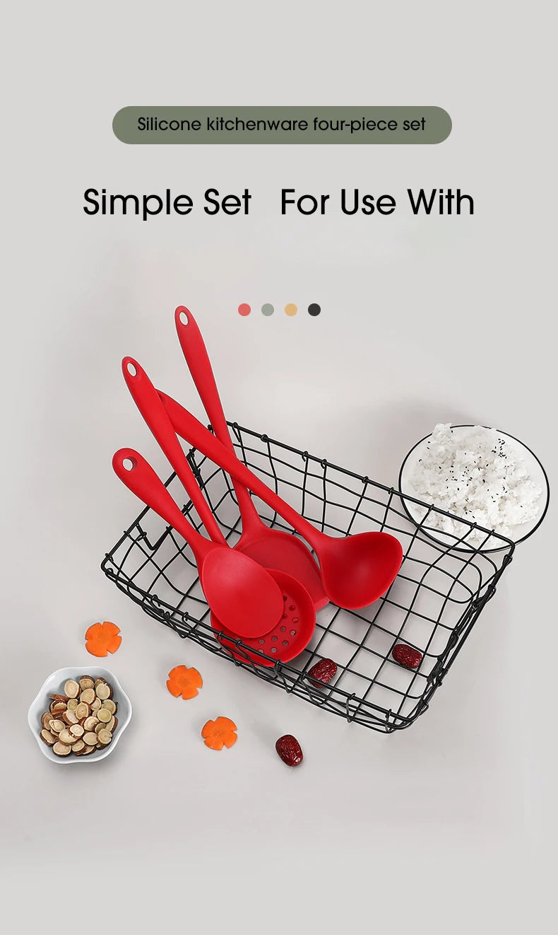 1-4pcs Non-Stick Spatula Shovel Soup Spoon Colander Rice