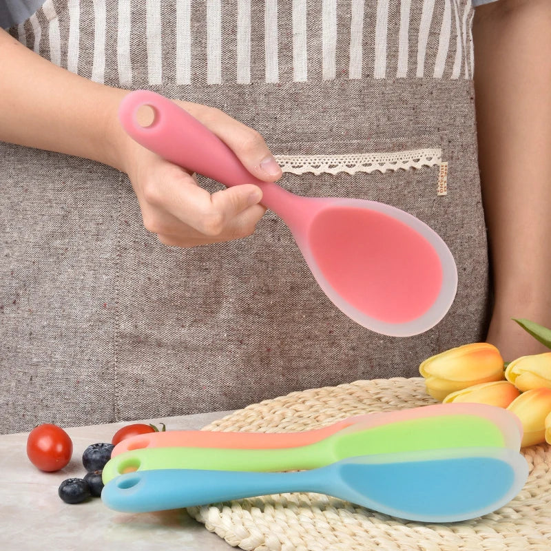 Colorful Silicone Rice Spoon Non-Stick Cooking Spoons Sushi