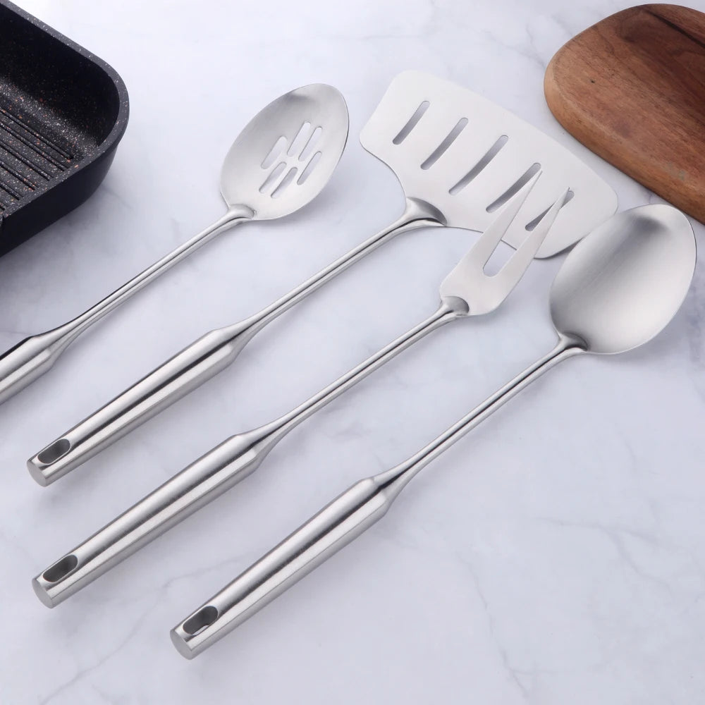 1/7/10pcs Utensils Cooking Stainless Steel Shovels Turner Ladle