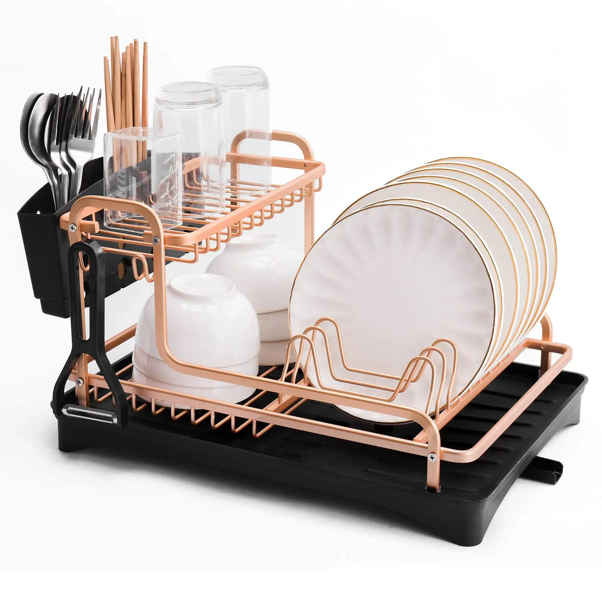 Dish Drying Rack Aluminum Sink Stand Organizer Drainer