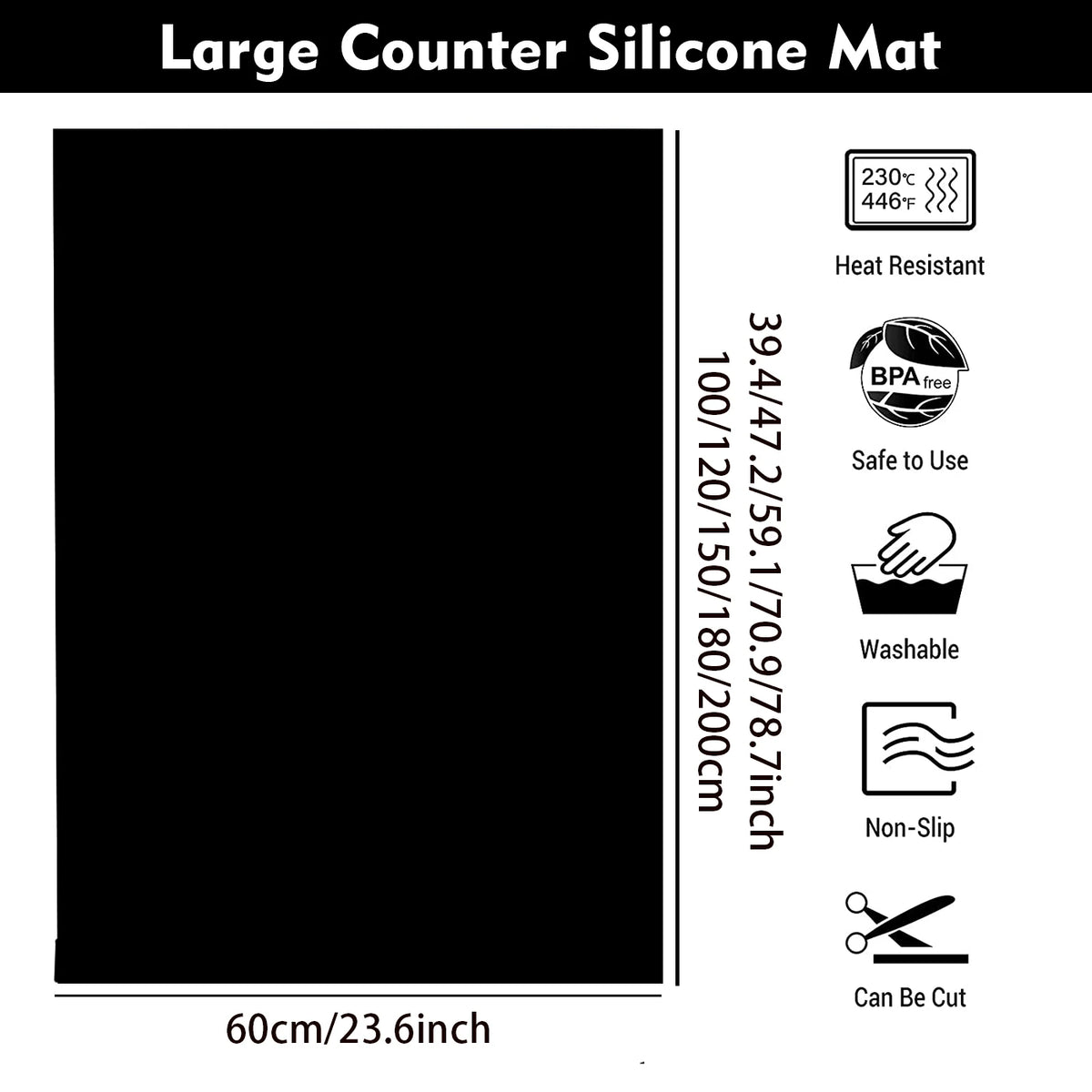 Silicone Mat Countertop Protector Mega Size Multipurpose Non-Skid