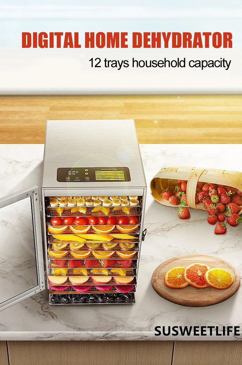 12 Layers Fruit Dryer Electric Meat Grinder Drying