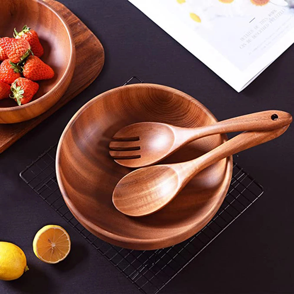 1-9pcs/Set Wooden Utensils Wooden Spoons Cooking Utensils Natural