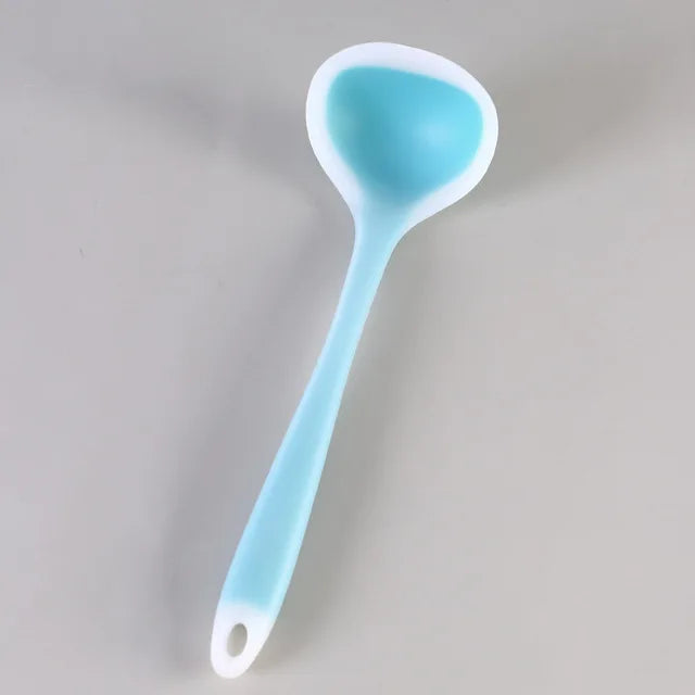 Long Handle Silicone Soup Spoon Non-Stick Large Food