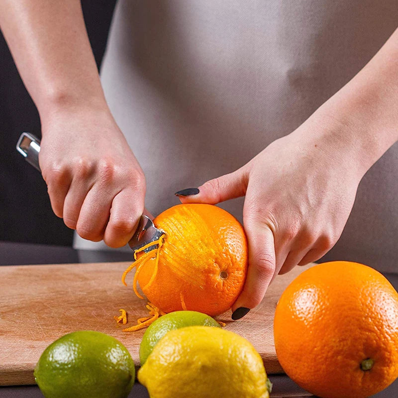 Stainless Steel Lemon Zester Grater Channel Knife Hanging