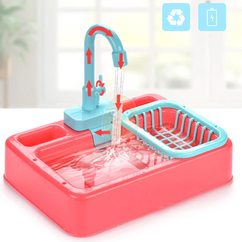 Toy Plastic Dish Wash Sink Children Simulation Pretend