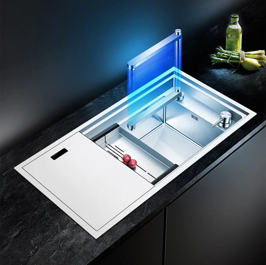 Asras Sink Faucet 304 Stainless Steel Lifting Faucet