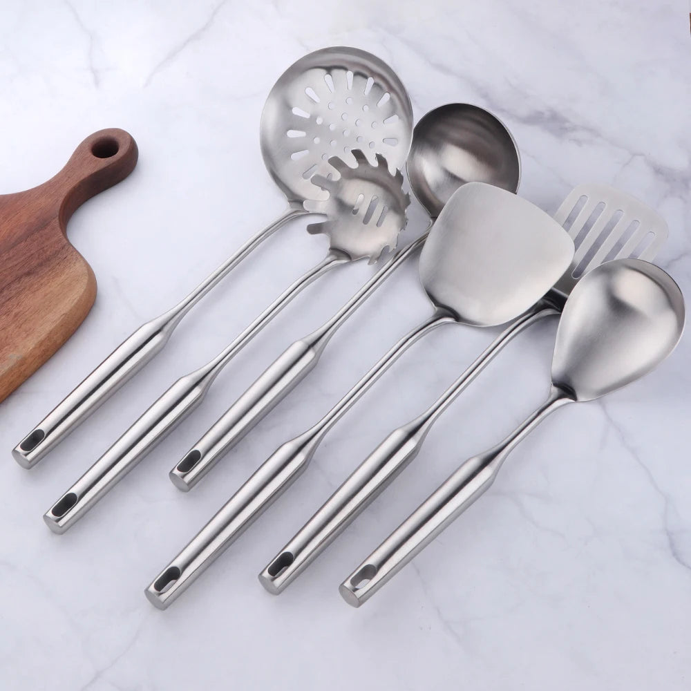 1/7/10pcs Utensils Cooking Stainless Steel Shovels Turner Ladle