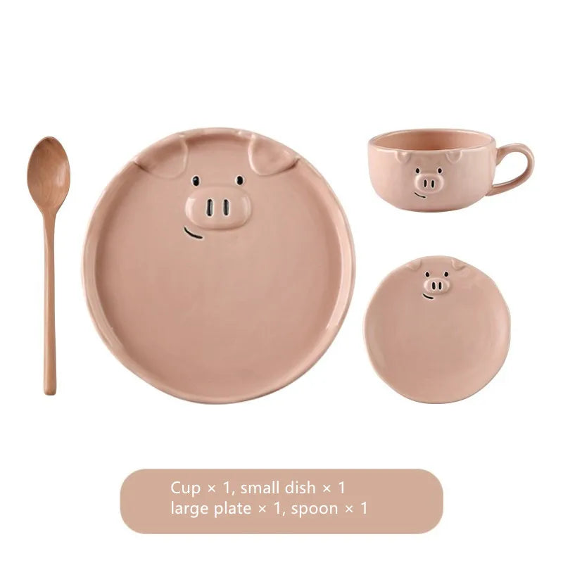 Cute Dish Ceramic Japanese Cartoon Tableware Creative Personality