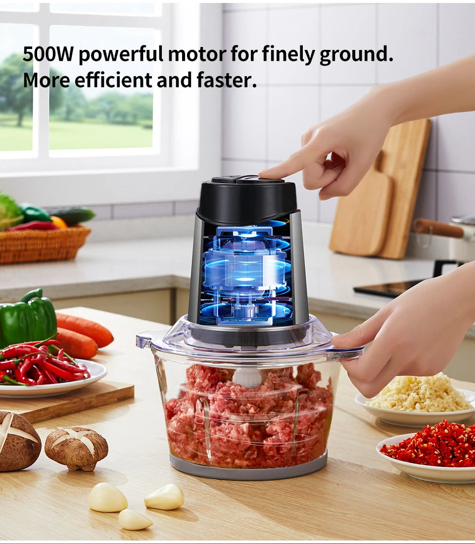 Biolomix 8l Glass Bowl Food Processor Chopper Two