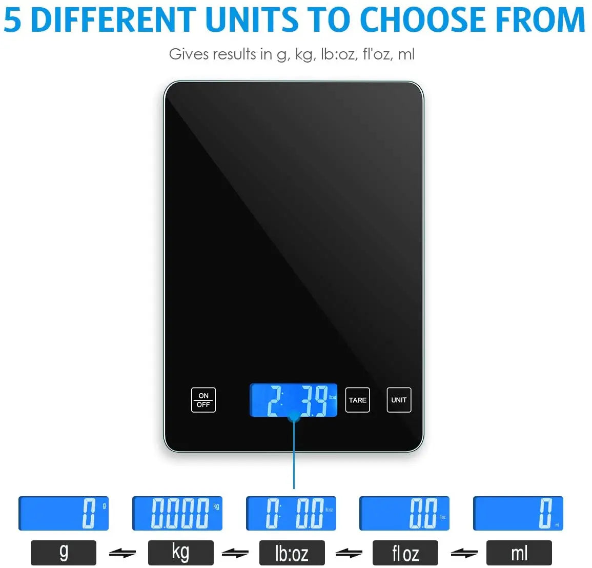 Digital Scale 1g-10kg Food Scale Waterproof Tempered Glass