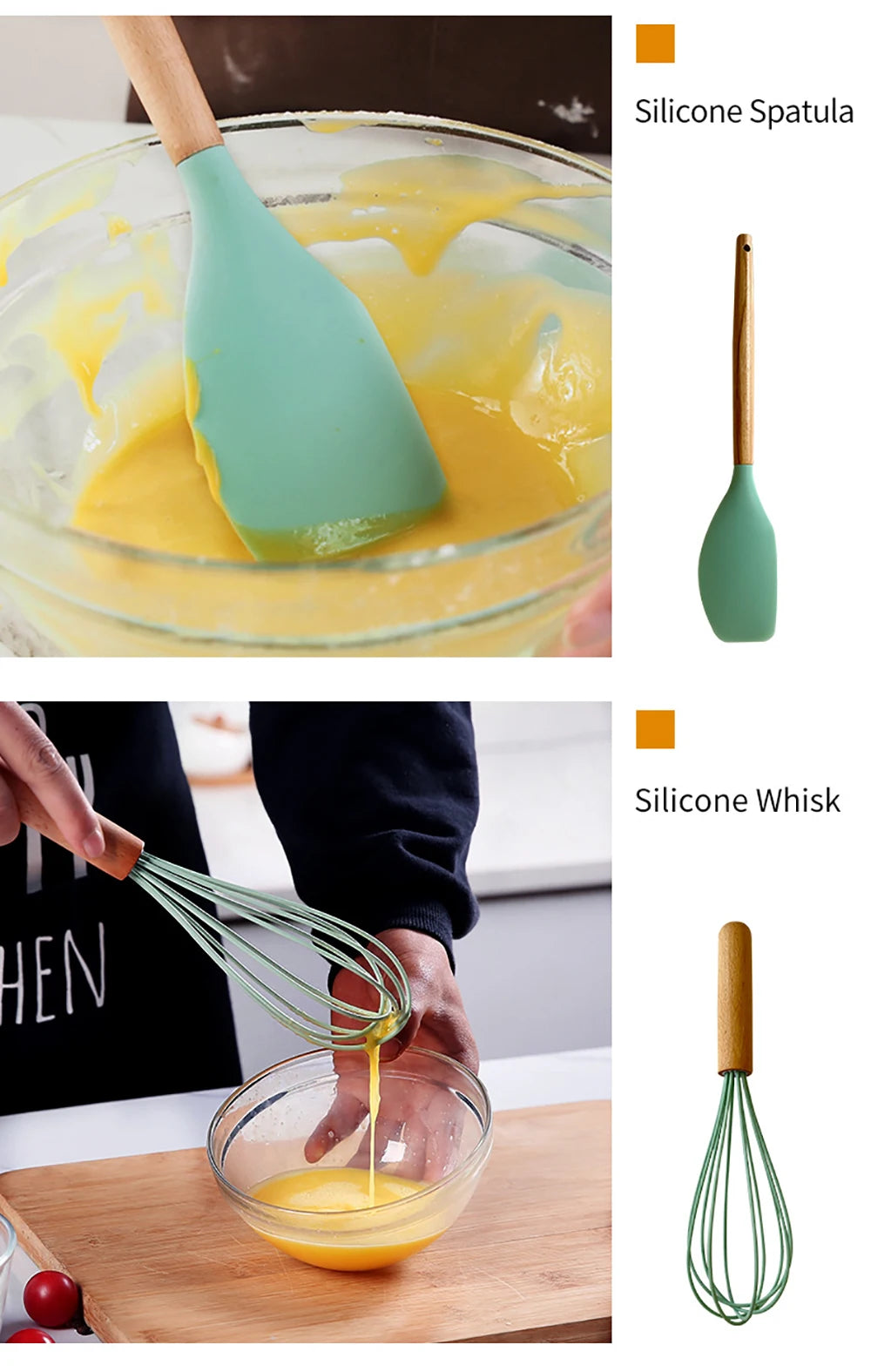 12pcs Silicone Utensils Non-Stick Cookware Spatula Shovel Egg