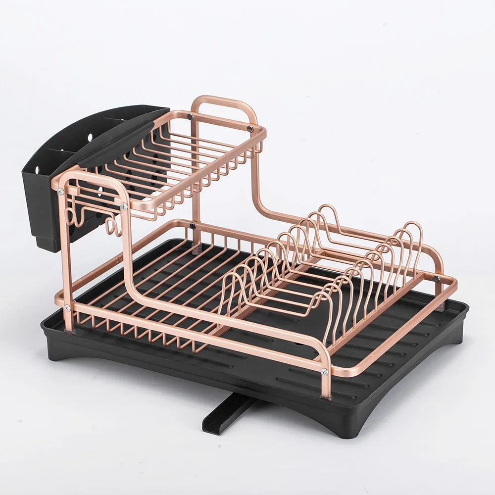 Dish Drying Rack Aluminum Sink Stand Organizer Drainer