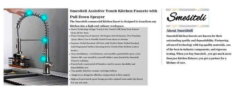 Touch On Faucet Matt Black Sensor Activated Pull