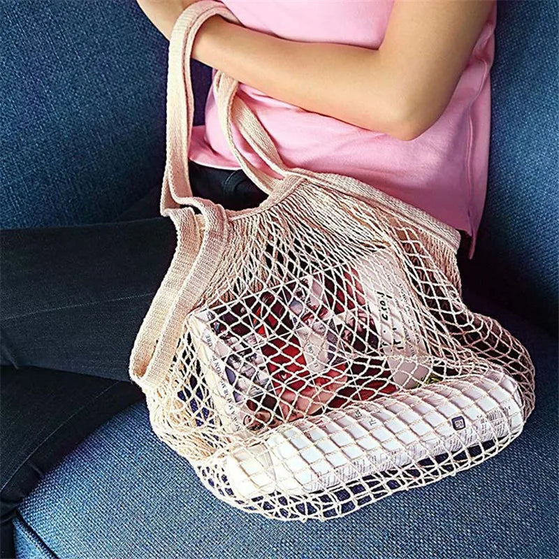Reusable Cotton Mesh Produce Bags Vegetable Fruit Food