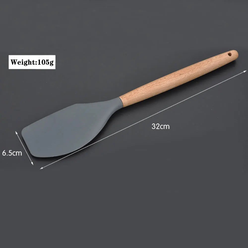 Silicone World Cooking Kitchenware Silicone Utensils Wooden