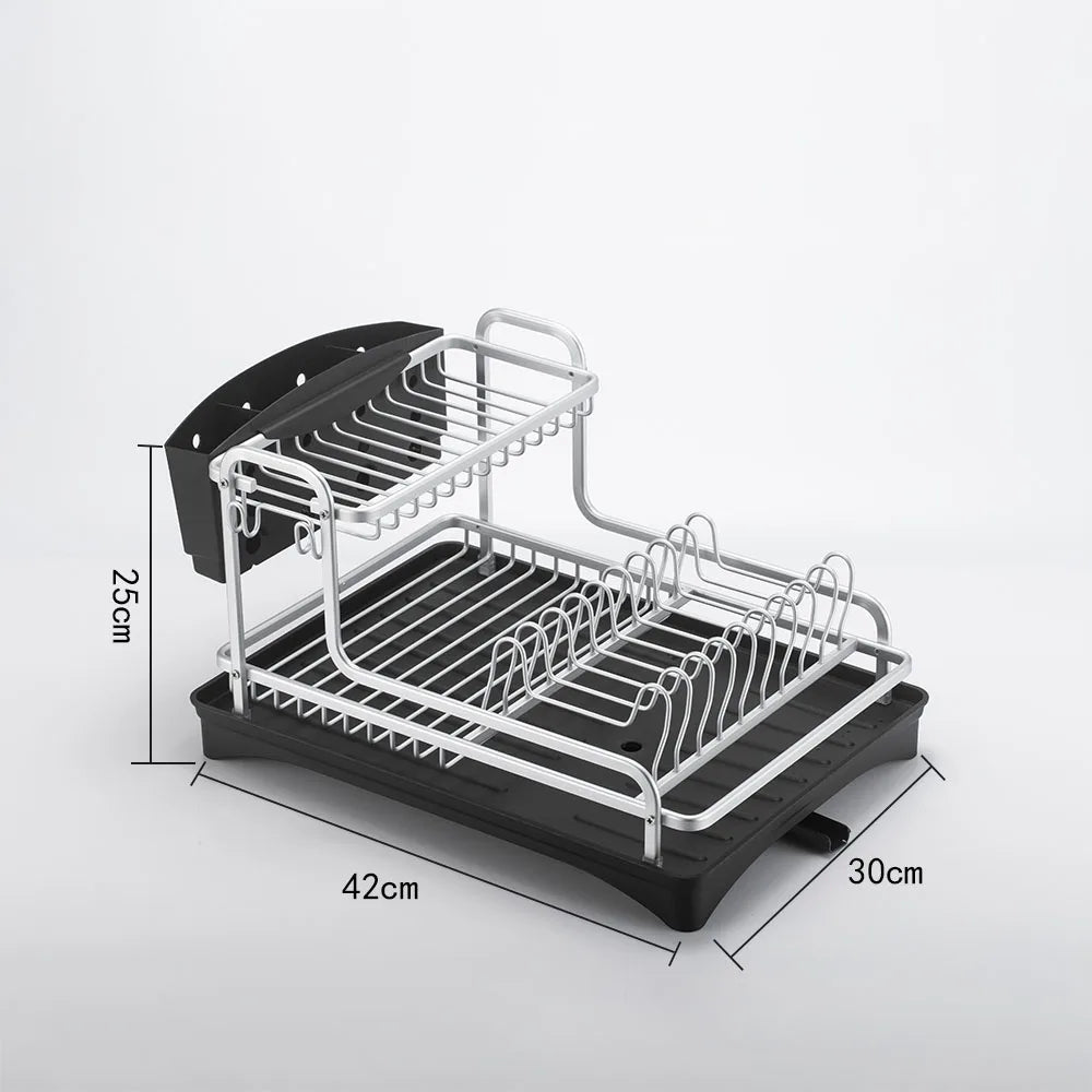 Dish Drying Rack Aluminum Sink Stand Organizer Drainer