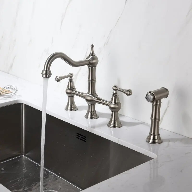 Basin Faucet Cold Faucet Brass Double-Handle Swivel Sink