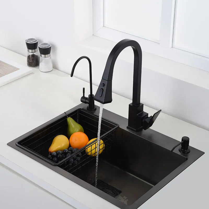 Black Sink 304 Stainless Steel Vegetable Washing Basin