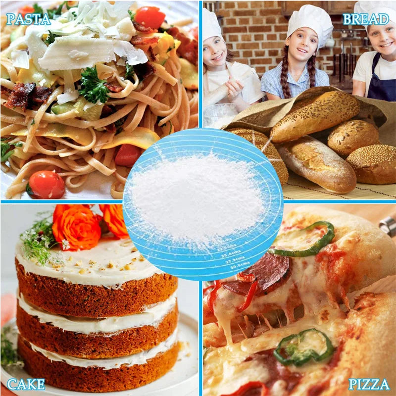 Multicolor Silicone Baking Mat 70/50/40cm Sheet Pizza Dough