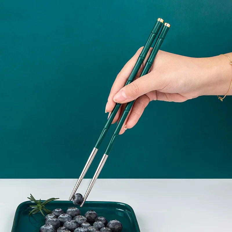 High-End Japanese Stainless Steel Chopsticks Metal Non-Slip Steel