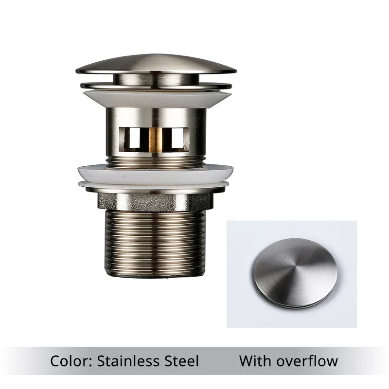 Bathroom Basin Gunmetal Pop-Up Drain Waste Stopper Sink