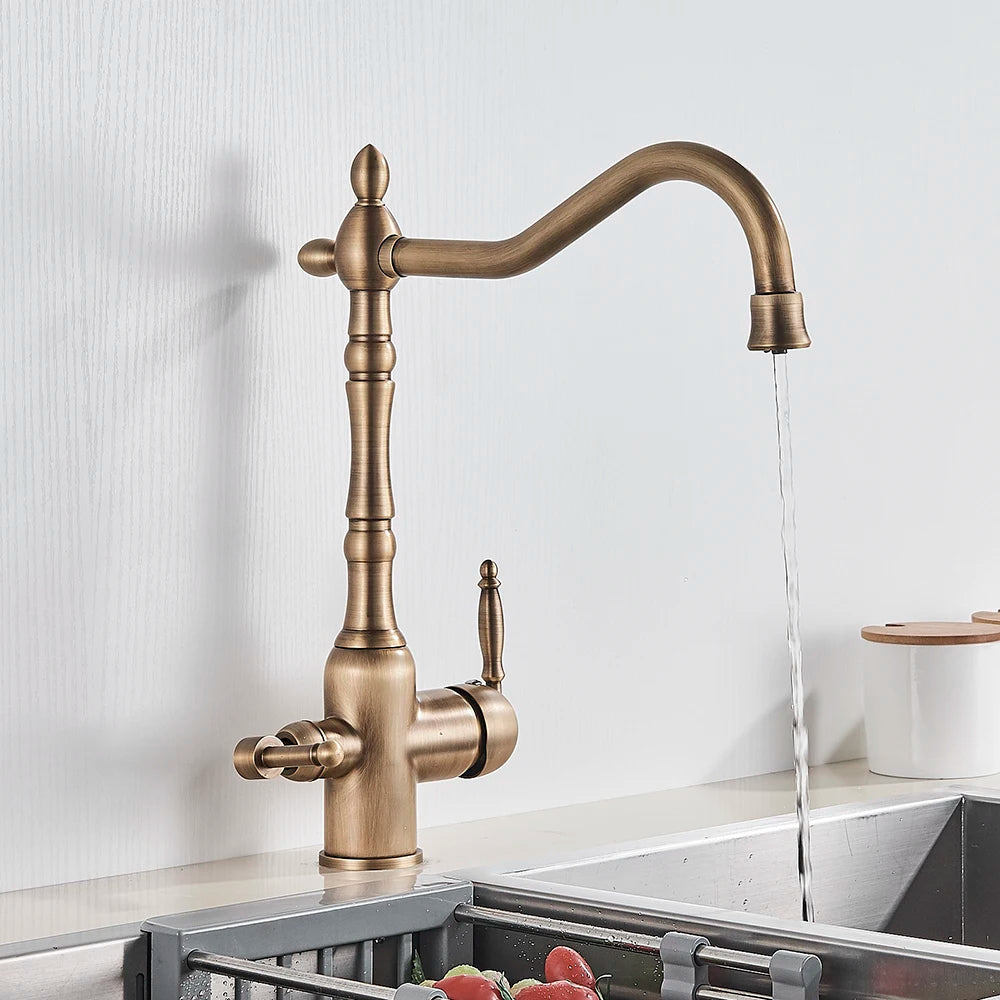 Polished Golden Filter Faucet Drinking Pure Water Tap