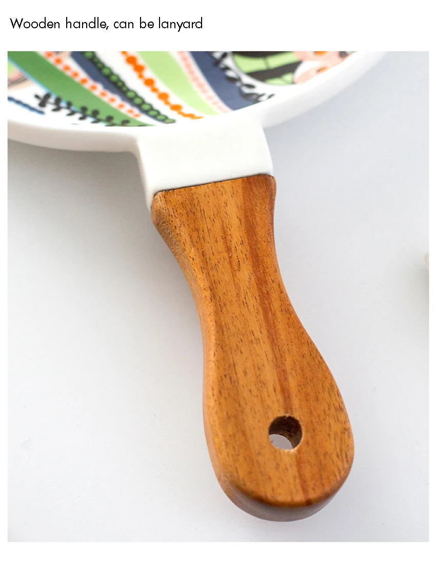 Ceramic Salad Plates Handle Porcelain Dinner Plates Colorful