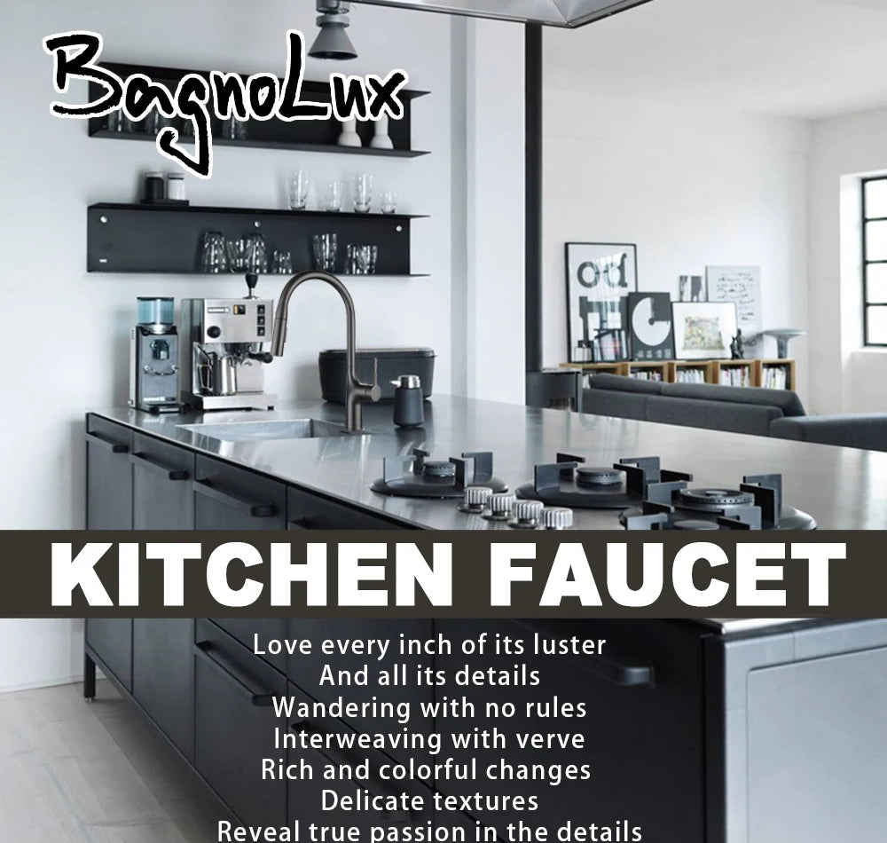 Deck Mounted Faucet Pull Out Mixer Tap Bagnolux