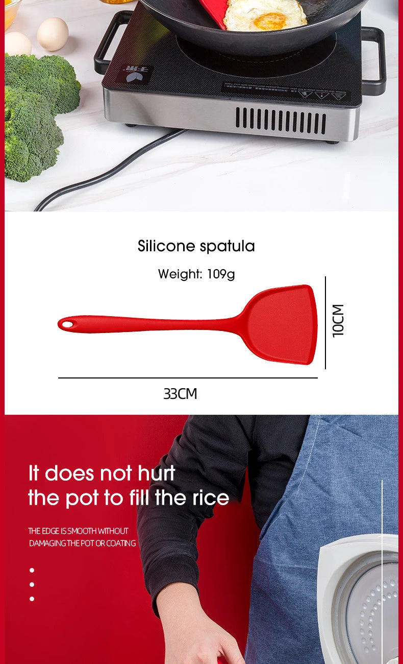 1-4pcs Non-Stick Spatula Shovel Soup Spoon Colander Rice