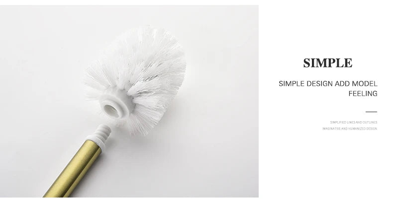 Bathroom Hardware Brushed Gold Toilet Brush Holder Robe