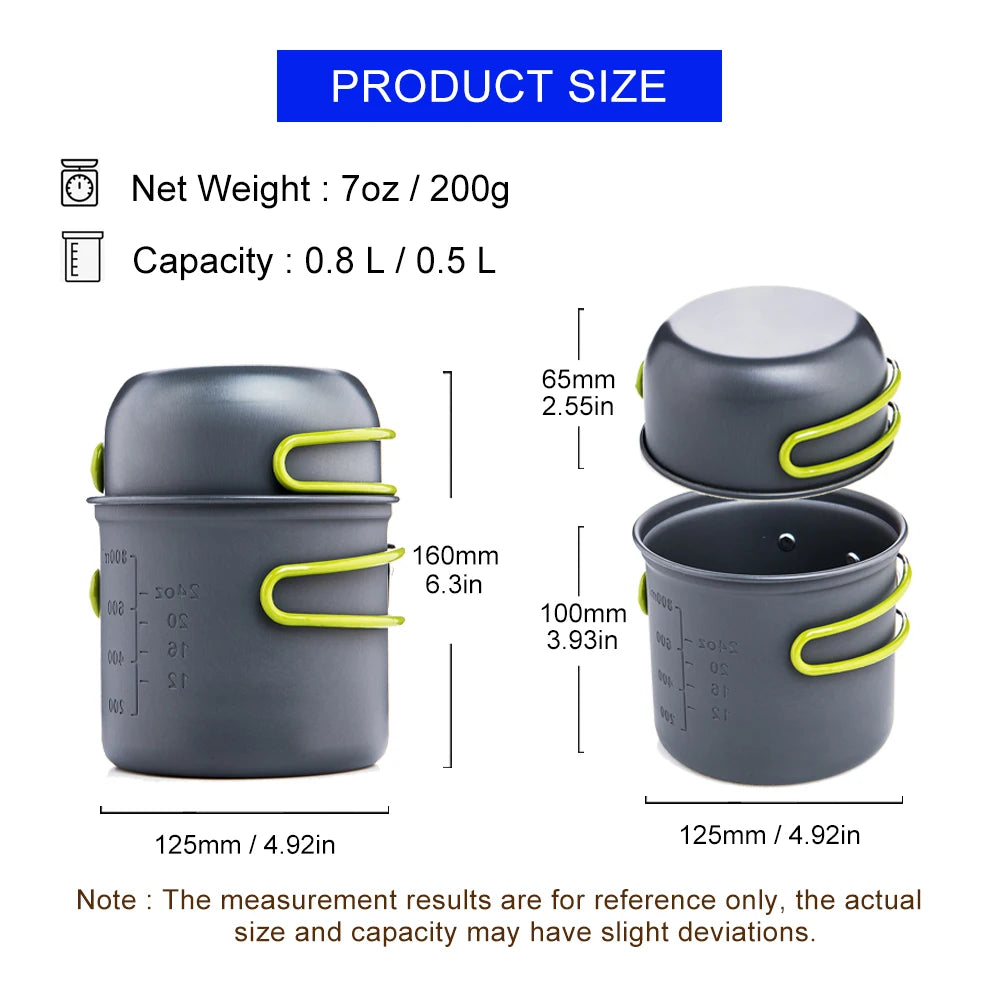 Widesea Camping Cooking Utensils Outdoor Tableware Pot Ultralight