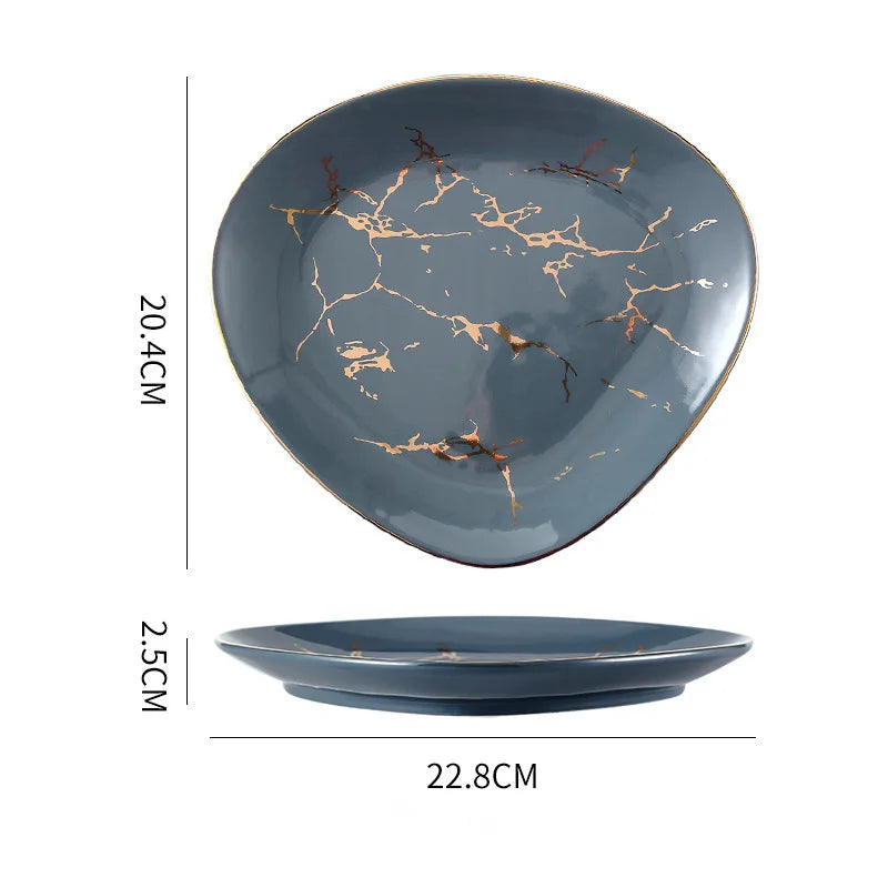 Nordic Dinner Irregular Plates Ins Gold Inlay Dinner