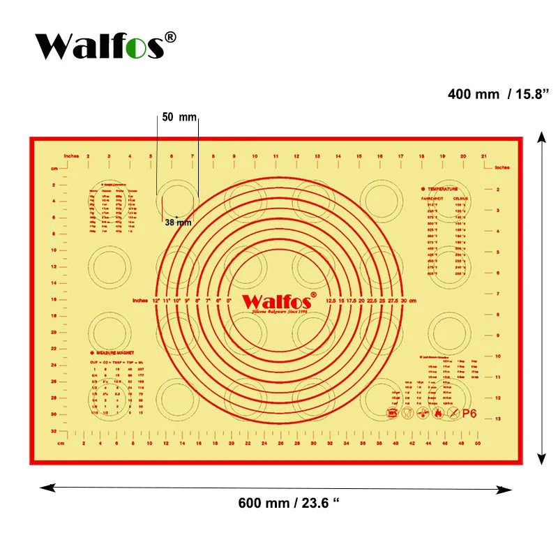 Walfos Non-Stick Silicone Baking Mat Pad Sheet Baking