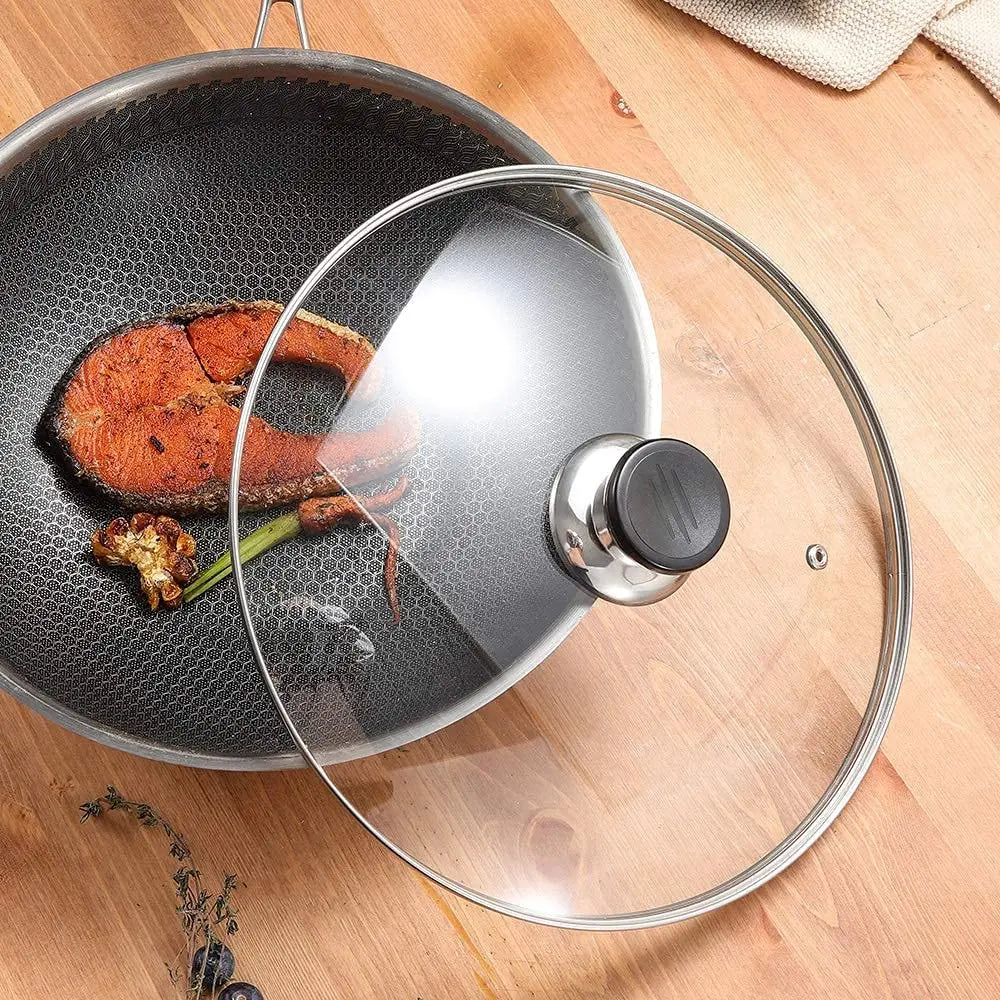 16-32cm Tempered Glass Pot Cover Anti-Scalding Circular Frying