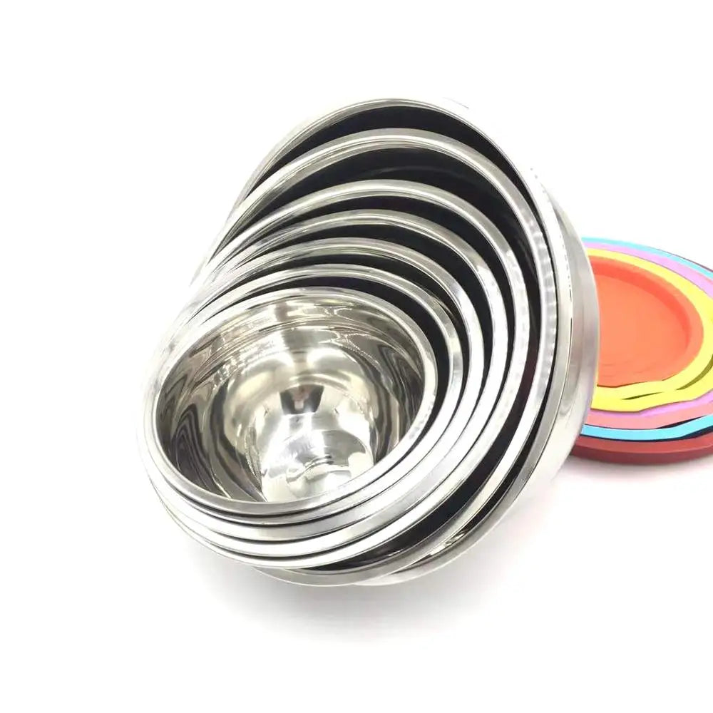 Colors Stainless Steel Mixing Bowl Lid Egg Mixer