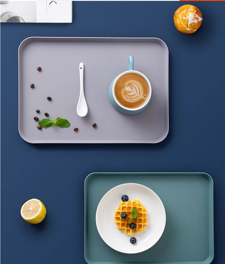 Exquisite Nordic Multi-Function Rectangular Plastic Serving Tray