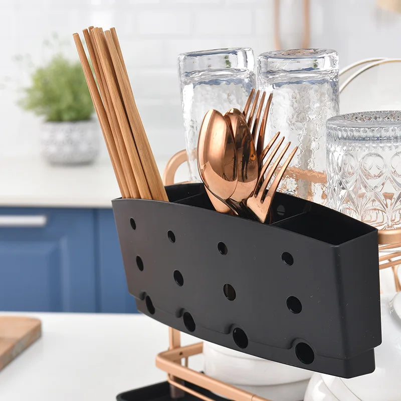 Dish Drying Rack Aluminum Sink Stand Organizer Drainer