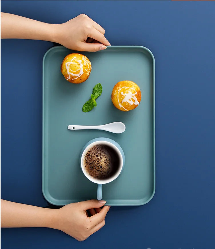 Exquisite Nordic Multi-Function Rectangular Plastic Serving Tray