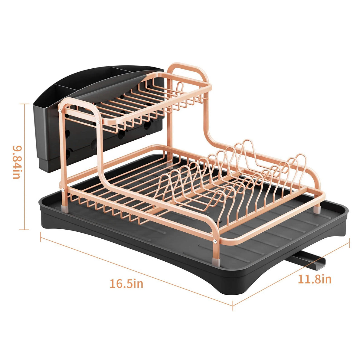 Dish Drying Rack Aluminum Sink Stand Organizer Drainer
