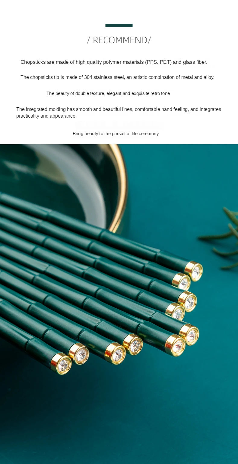 High-End Japanese Stainless Steel Chopsticks Metal Non-Slip Steel