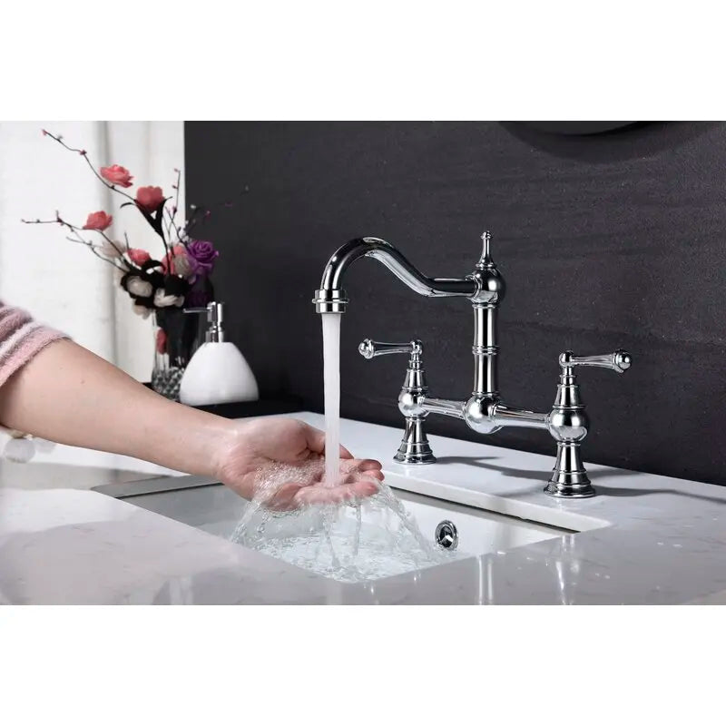 Basin Faucet Cold Faucet Brass Double-Handle Swivel Sink